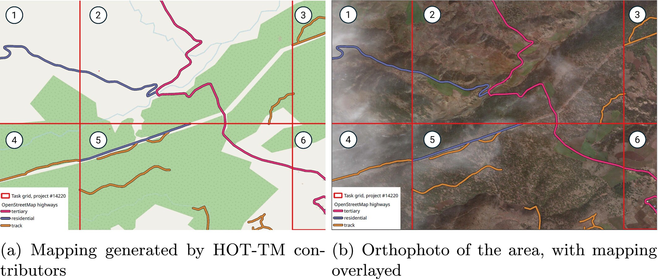 Fig. 2: Road continuation issues through task borders.