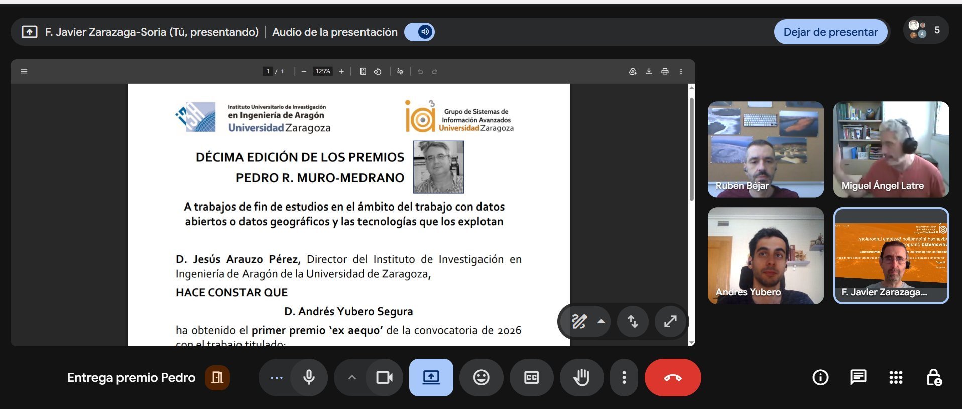 Entrega del premios