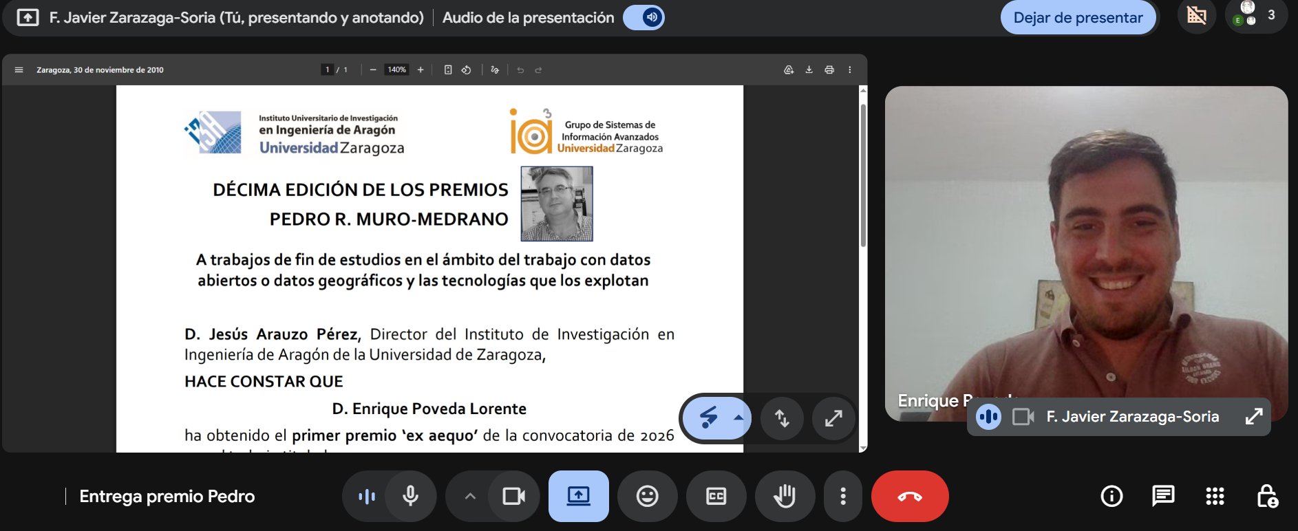 Entrega del premios